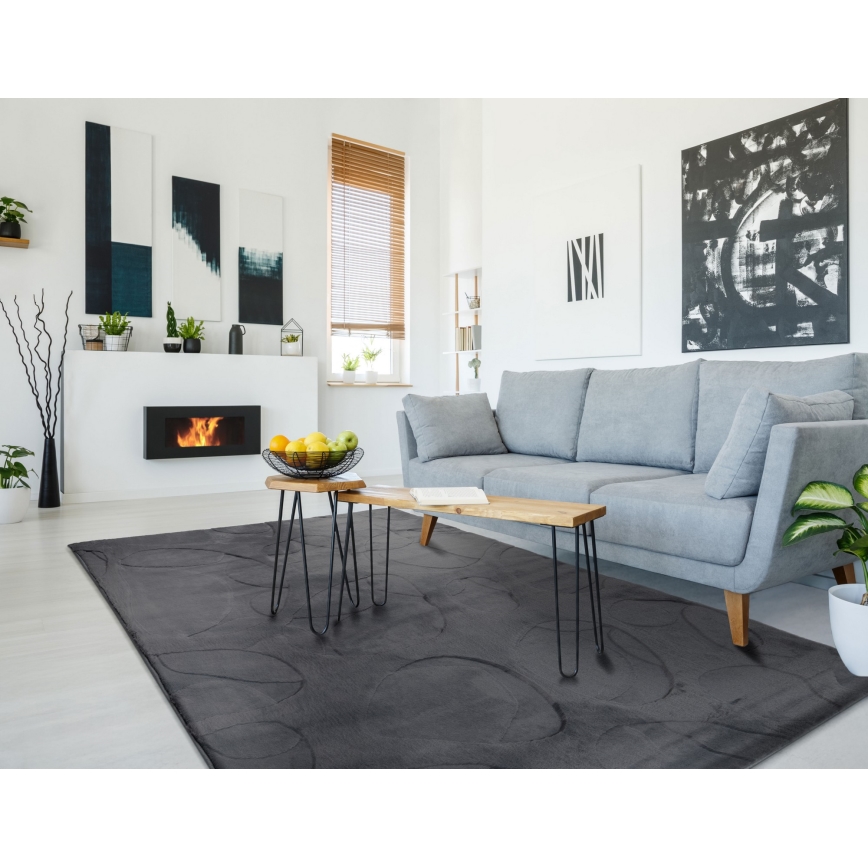Koberec RABBIT 3D 80x150 cm antracit