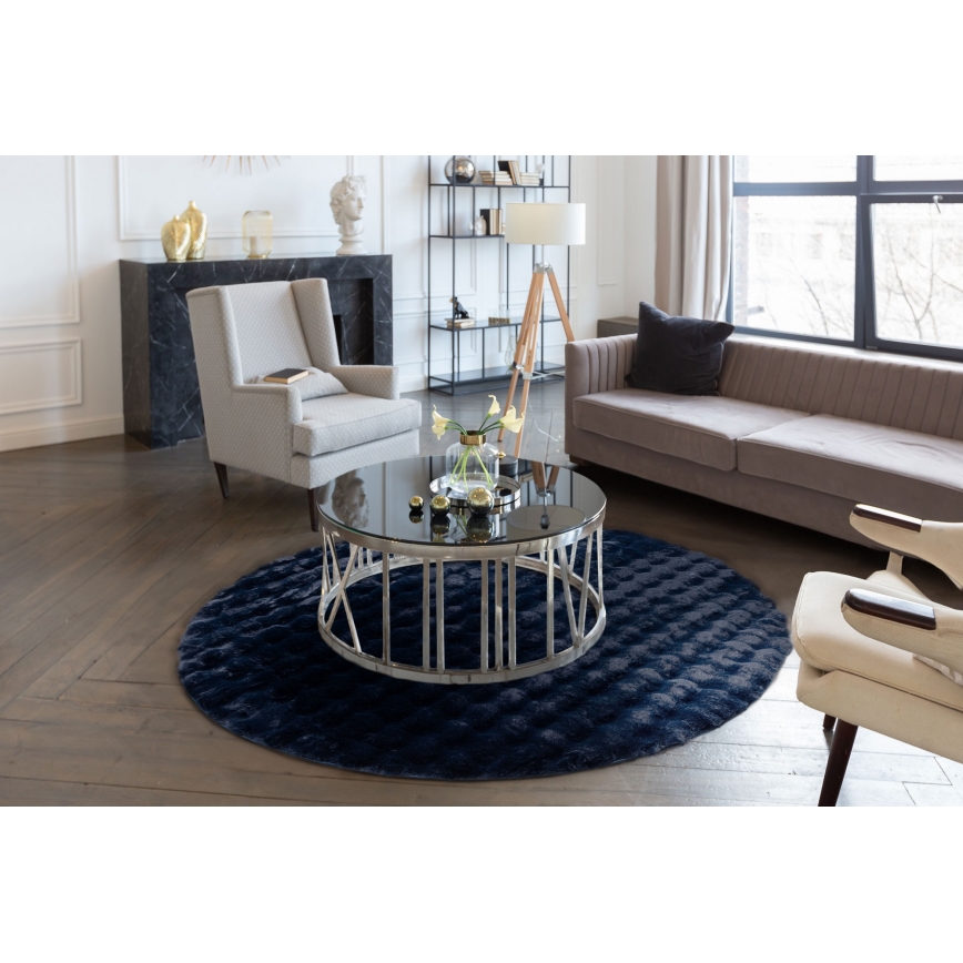 Koberec RABBIT BUBBLE 160 cm, tmavomodrý