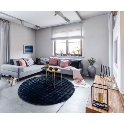 Koberec RABBIT BUBBLE 160 cm, tmavomodrý