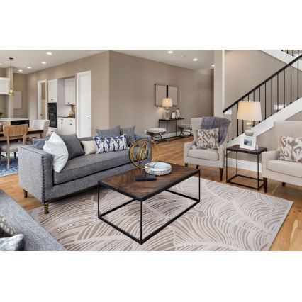 Koberec SALAMANCA 200x280 cm, béžovo-biely, s listovým vzorom