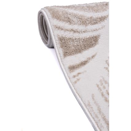 Koberec SALAMANCA 200x280 cm, béžovo-biely, s listovým vzorom