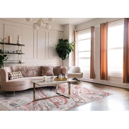 Koberec STONE 80x140 cm ružový/šedý