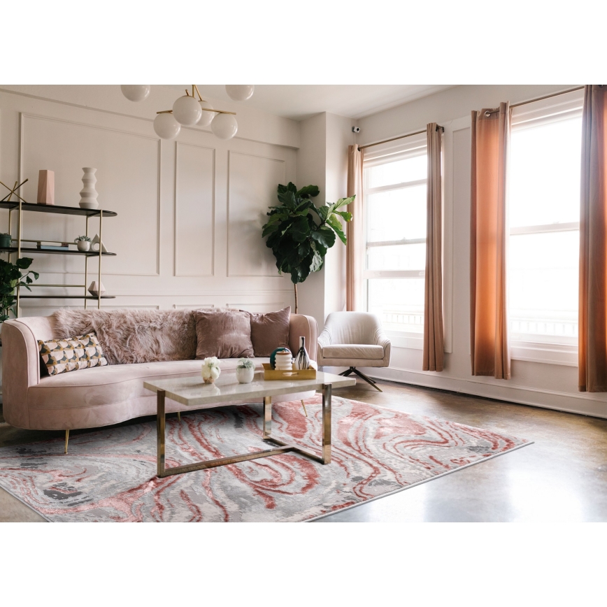 Koberec STONE 80x140 cm ružový/šedý