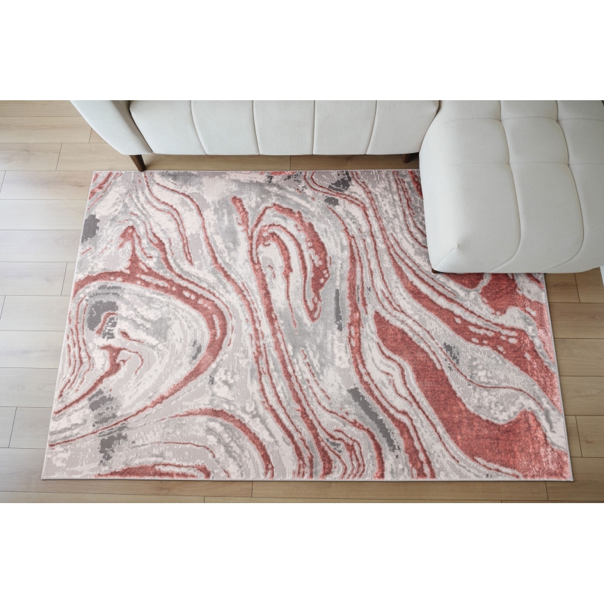 Koberec STONE 80x140 cm ružový/šedý