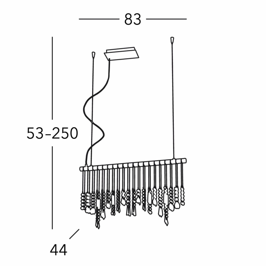 Kolarz 104.85.5 - Krištáľový luster na lanku STRETTA 5xG9/40W/230V lesklý chróm