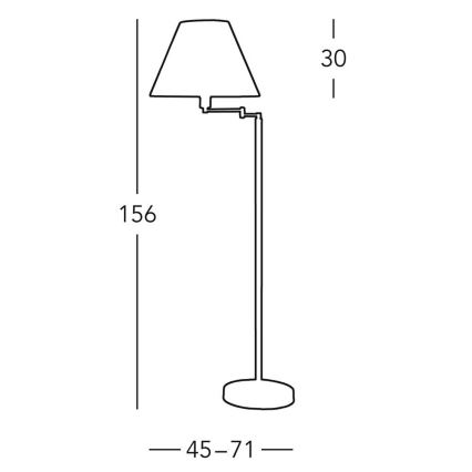 Kolarz 264.41.7 - Stojacia lampa HILTON 1xE27/60W/230V