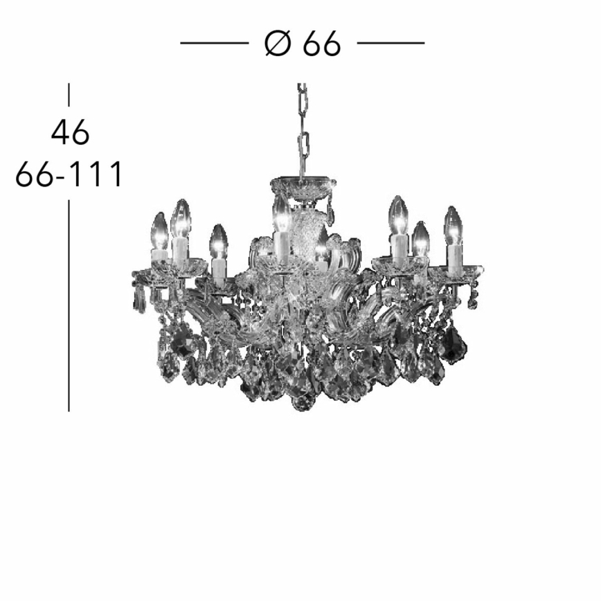 Kolarz 3149.88.3.KoT - Krištáľový luster na reťazi MARIA LOUISE 8xE14/40W/230V 24K zlato