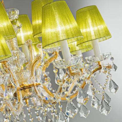 Kolarz 3149.88+4.3.KoT - Krištáľový luster na reťazi MARIA LOUISE 12xE14/40W/230V 24K zlato