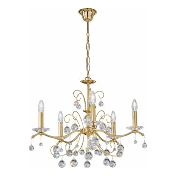 Kolarz 3234.85.3.KoT - Krištáľový luster na reťazi CARMEN 5xE14/60W/230V 24K zlato