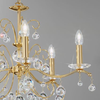 Kolarz 3234.85.3.KoT - Krištáľový luster na reťazi CARMEN 5xE14/60W/230V 24K zlato