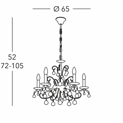 Kolarz 3234.85.3.KoT - Krištáľový luster na reťazi CARMEN 5xE14/60W/230V 24K zlato