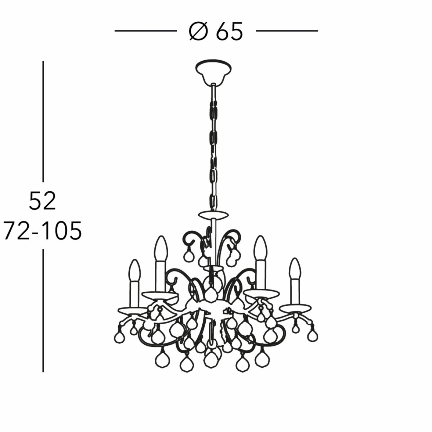 Kolarz 3234.85.3.KoT - Krištáľový luster na reťazi CARMEN 5xE14/60W/230V 24K zlato
