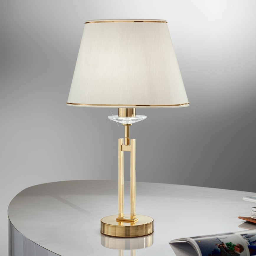Kolarz 330.71.8C - Krištáľová stolná lampa IMPERIAL 1xE27/60W/230V zlatá/béžová