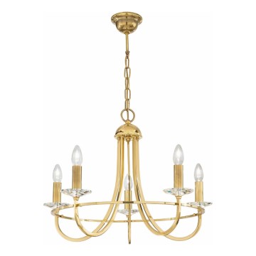 Kolarz 330.85.8C - Krištáľový luster na reťazi IMPERIAL 5xE14/60W/230V zlatá