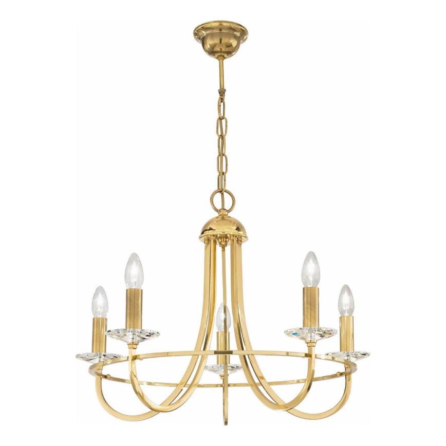 Kolarz 330.85.8C - Krištáľový luster na reťazi IMPERIAL 5xE14/60W/230V zlatá