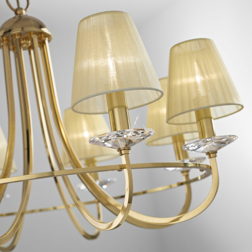 Kolarz 330.85.8C - Krištáľový luster na reťazi IMPERIAL 5xE14/60W/230V zlatá