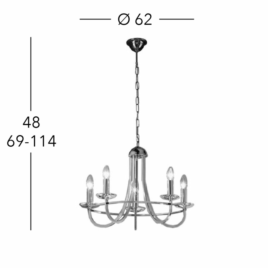 Kolarz 330.85.8C - Krištáľový luster na reťazi IMPERIAL 5xE14/60W/230V zlatá