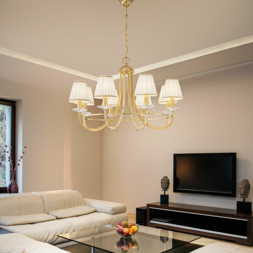 Kolarz 330.88.8C - Krištáľový luster na reťazi IMPERIAL 8xE14/60W/230V zlatá