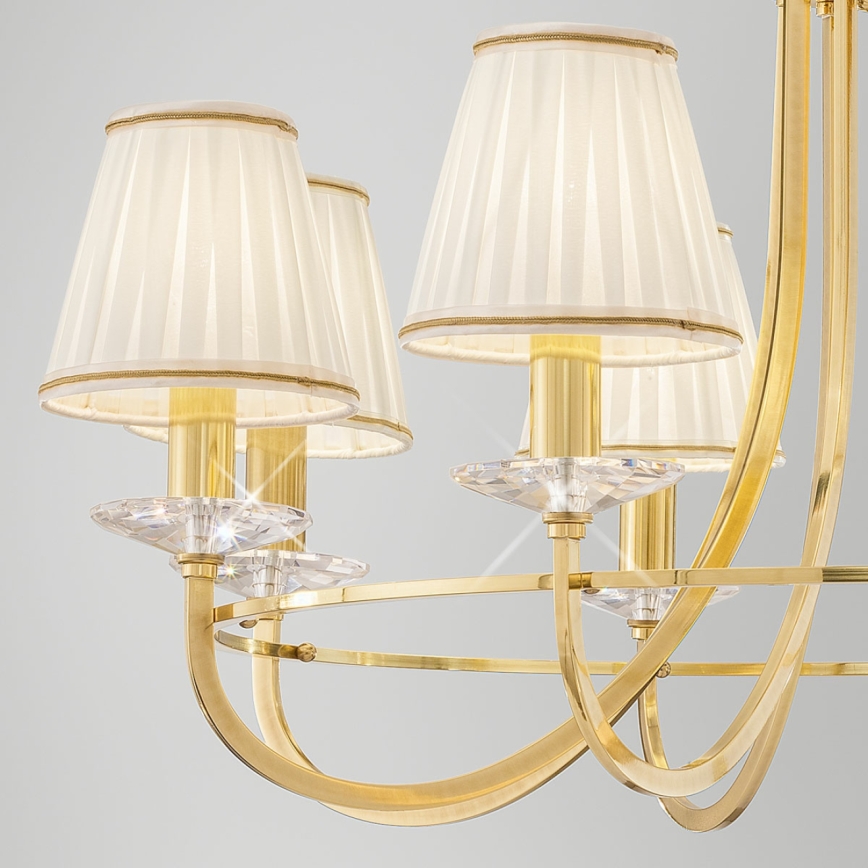 Kolarz 330.88.8C - Krištáľový luster na reťazi IMPERIAL 8xE14/60W/230V zlatá