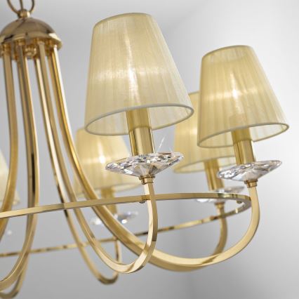 Kolarz 330.88.8C - Krištáľový luster na reťazi IMPERIAL 8xE14/60W/230V zlatá