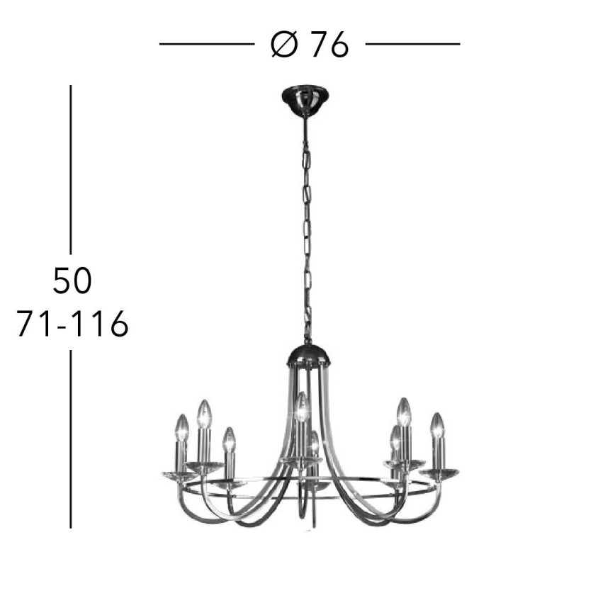 Kolarz 330.88.8C - Krištáľový luster na reťazi IMPERIAL 8xE14/60W/230V zlatá