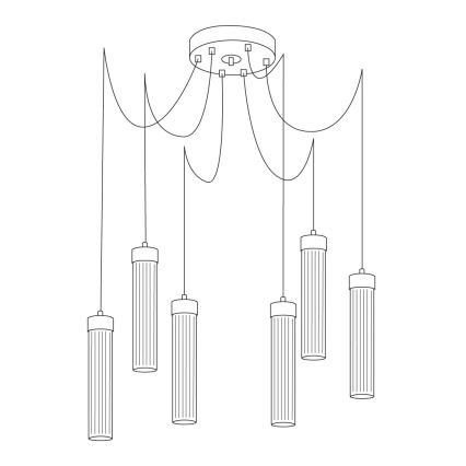 Kolarz 6009.30650 - Luster na lanku RAGGIO 6xE14/25W/230V pavúk striebro