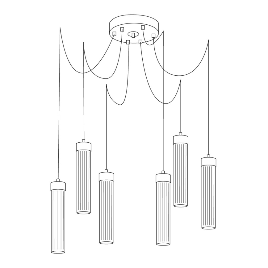 Kolarz 6009.30650 - Luster na lanku RAGGIO 6xE14/25W/230V pavúk striebro