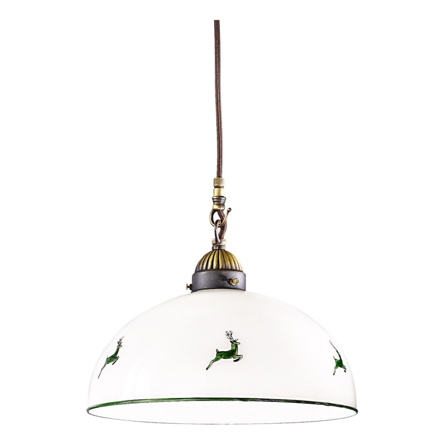 Kolarz 731.30.101 - Luster na lanku NONNA 1xE27/75W/230V pr. 30 cm jelene zelená