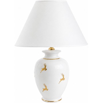 Kolarz 731.70W.150 - Stolová lampa NONNA 1xE27/100W/230V, s motívom jeleňa, biela/zlatá