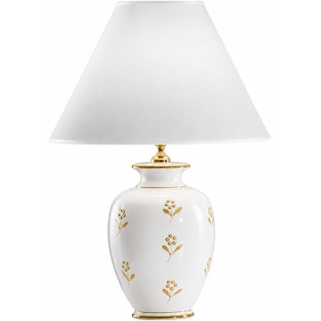 kolarz 731.70W.160 - Stolná lampa NONNA 1xE27/100W/230V kvetinový vzor biela/zlatá