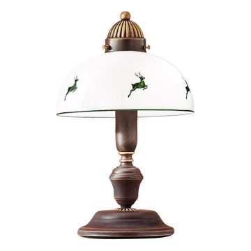 Kolarz 731.73.100 - Stolná lampa NONNA 1xE27/75W/230V hnedá/jelene zelená
