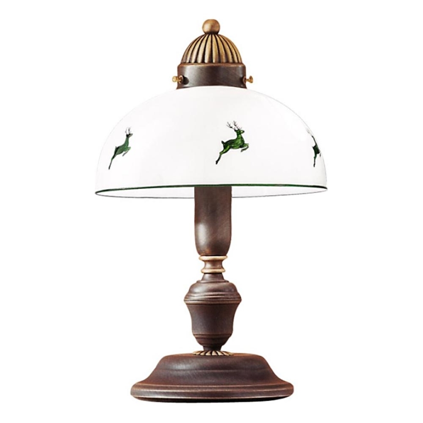 Kolarz 731.73.100 - Stolná lampa NONNA 1xE27/75W/230V hnedá/jelene zelená