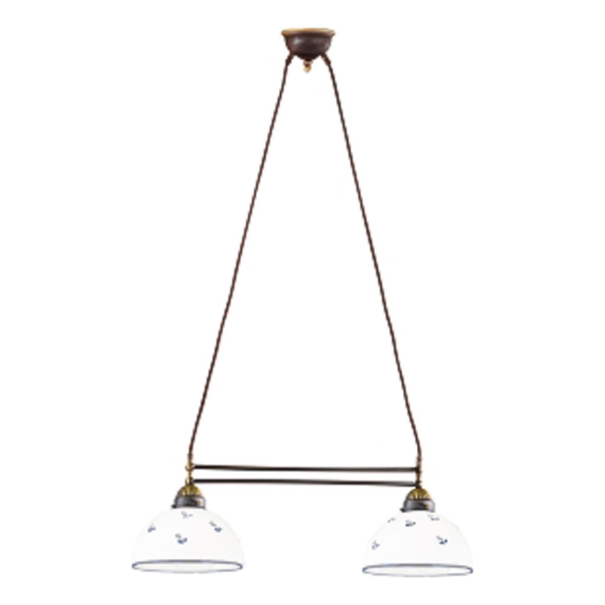 Kolarz 731.82.24 - Luster na lanku NONNA 2xE27/75W/230V modrá