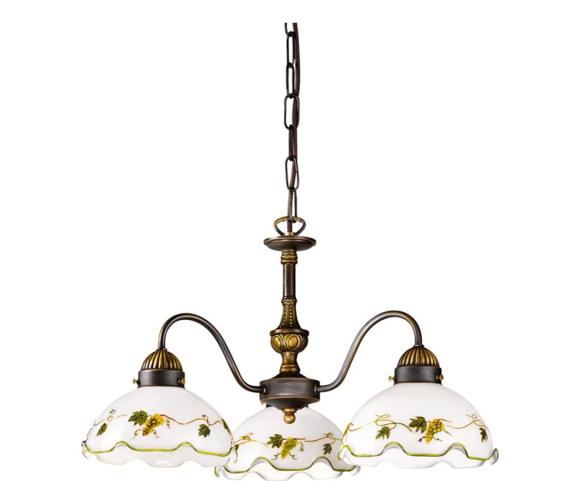 Kolarz 731.83.110 - Luster na reťazi NONNA 3xE27/75W/230V vínový 731.83.110