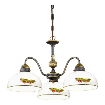 Kolarz 731.83.121 - Luster na reťazi NONNA 3xE27/75W/230V víno/jahody