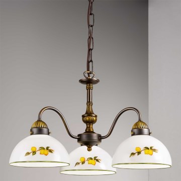 Kolarz 731.83.126 - Luster na reťazi NONNA 3xE27/75W/230V citróny