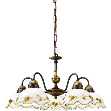 Kolarz 731.85.110 - Závesný luster NONNA na reťazi 5xE27/75W/230V, vínová