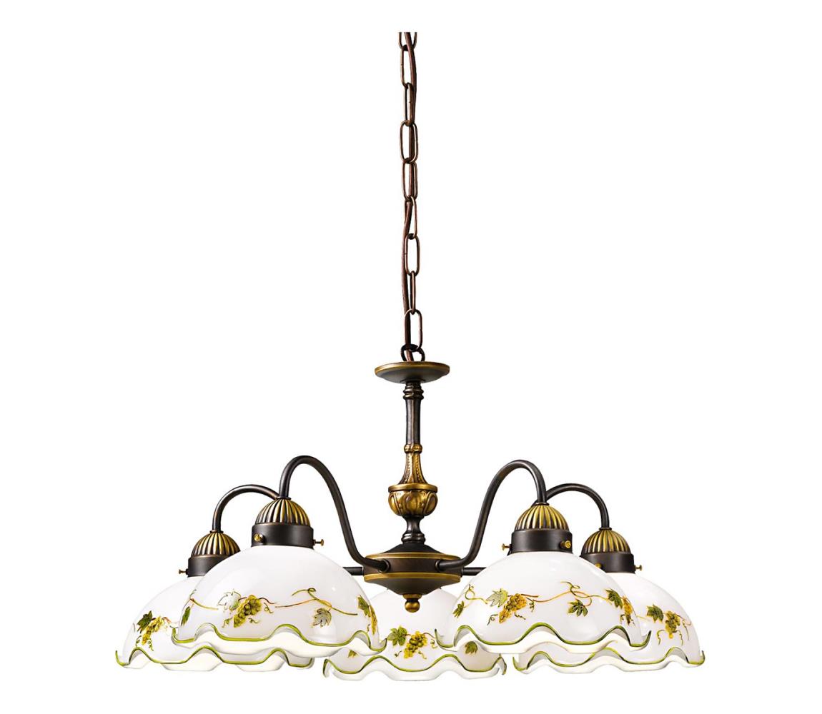 Kolarz 731.85.110 - Závesný luster NONNA na reťazi 5xE27/75W/230V, vínová 731.85.110