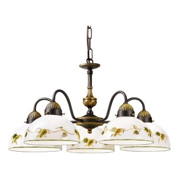 Kolarz 731.85.122 - Luster na reťazi NONNA 5xE27/75W/230V víno