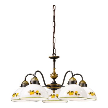 Kolarz 731.85.126 - Luster na reťazi NONNA 5xE27/75W/230V citróny