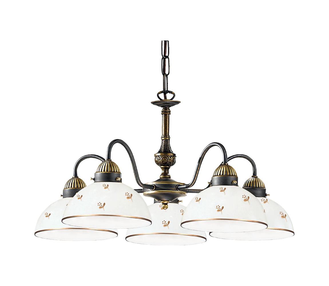 Kolarz 731.85.170 - Luster na reťazi NONNA 5xE27/75W/230V s kvetinovým motívom, ružové zlato 731.85.170