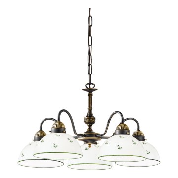 Kolarz 731.85.20 - Luster na reťazi NONNA 5xE27/75W/230V zelená