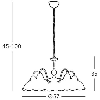 Kolarz 731.85.53 - Luster na reťazi NONNA 5xE27/75W/230V