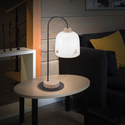 Kolarz A1352.71.Au.100 - Stolná lampa NONNA 1xE27/60W/230V jelene dub/biela/zlatá