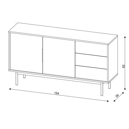 Komoda ELI 154x82x39 cm čierna