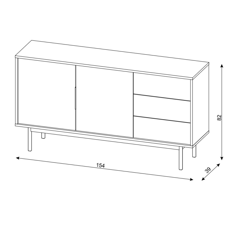 Komoda ELI 154x82x39 cm čierna