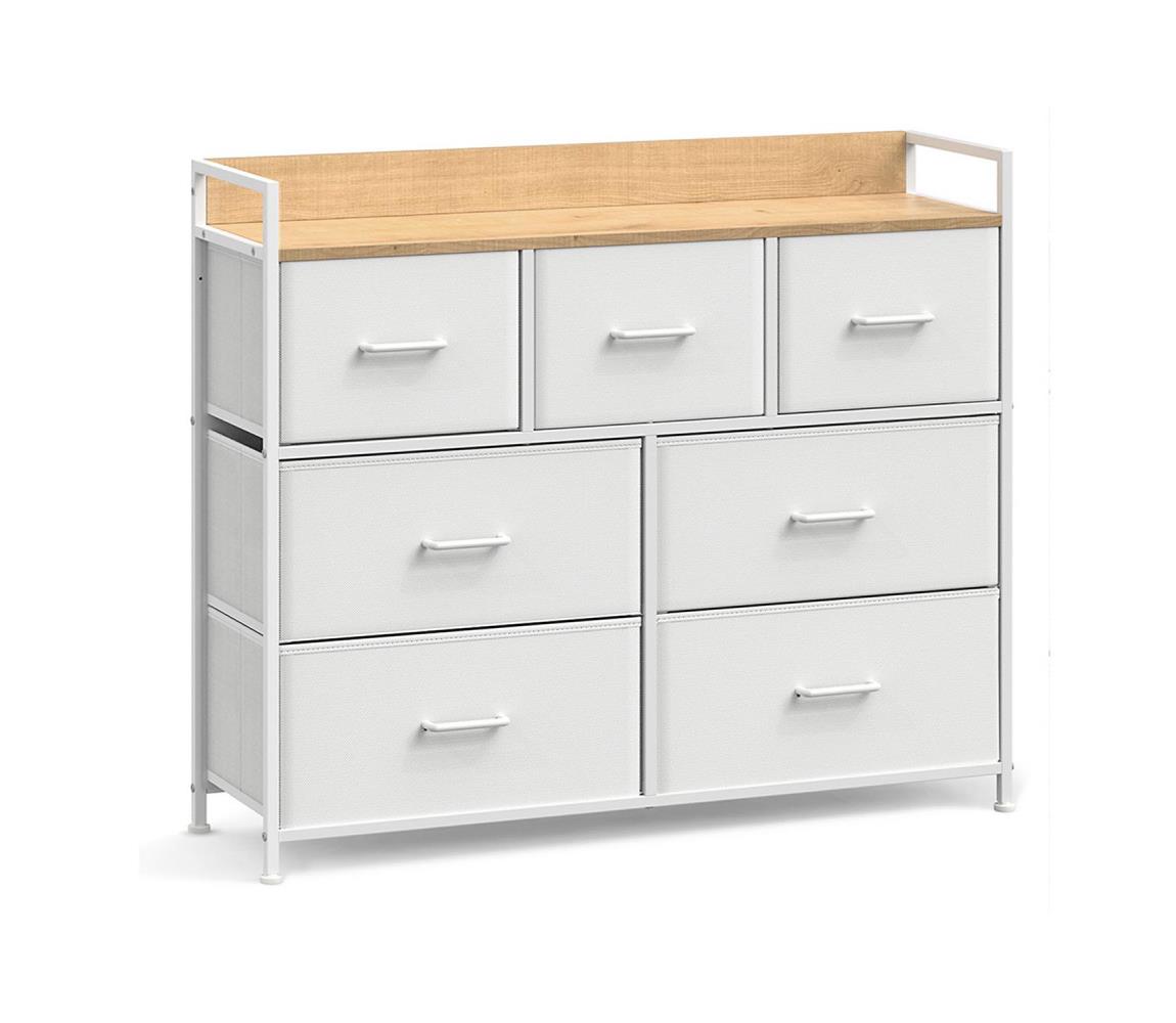 Komoda KIRA so zásuvkami, biela/hnedá LTS523W57