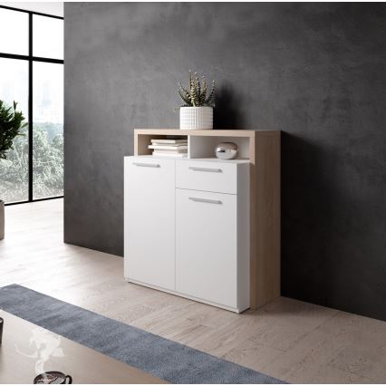 Komoda LEBY dub sonoma/biela