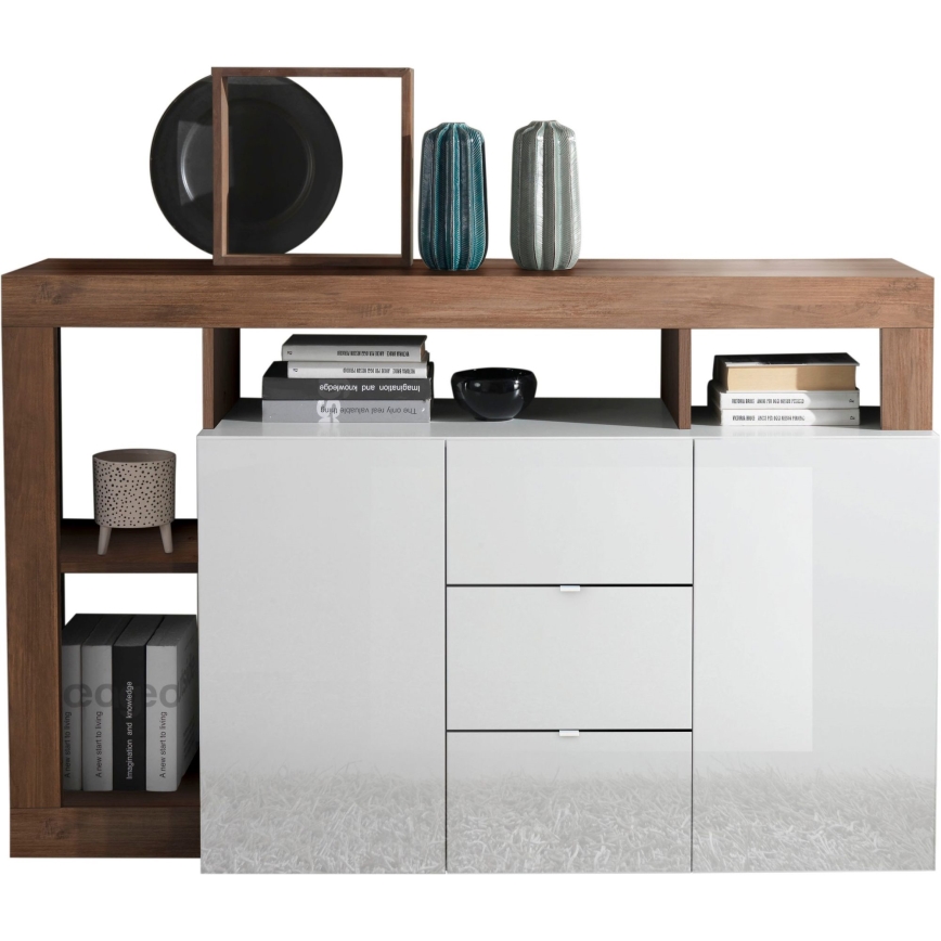 Komoda LENOR 146x93x42 cm biela/dub