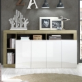 Komoda LENOR 184x93x42 cm biela/svetlý dub